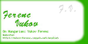 ferenc vukov business card